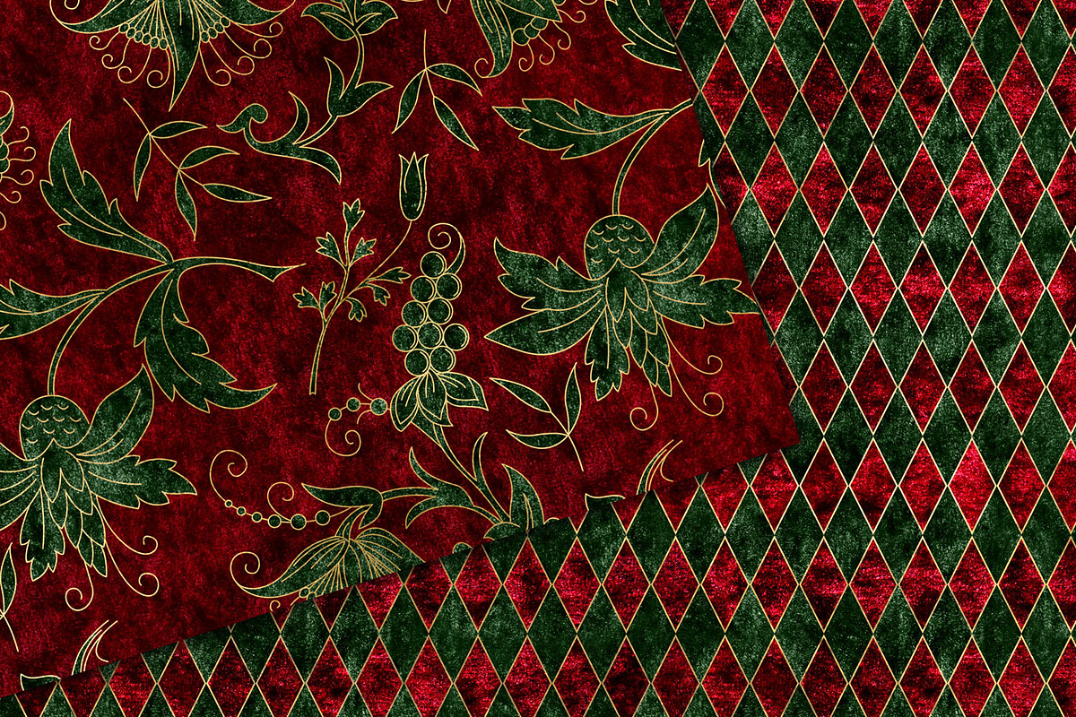 Holiday Velvet Digital Paper, a Texture Graphic by Digital Curio (Photo 2 of 3)