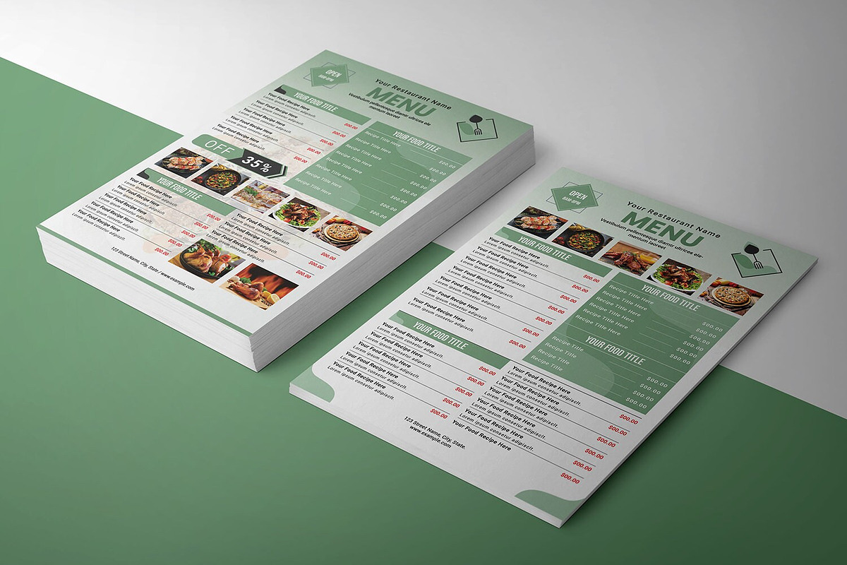 Restaurant Menu Flyer, a Flyer Template by Template Shop (Photo 2 of 3)