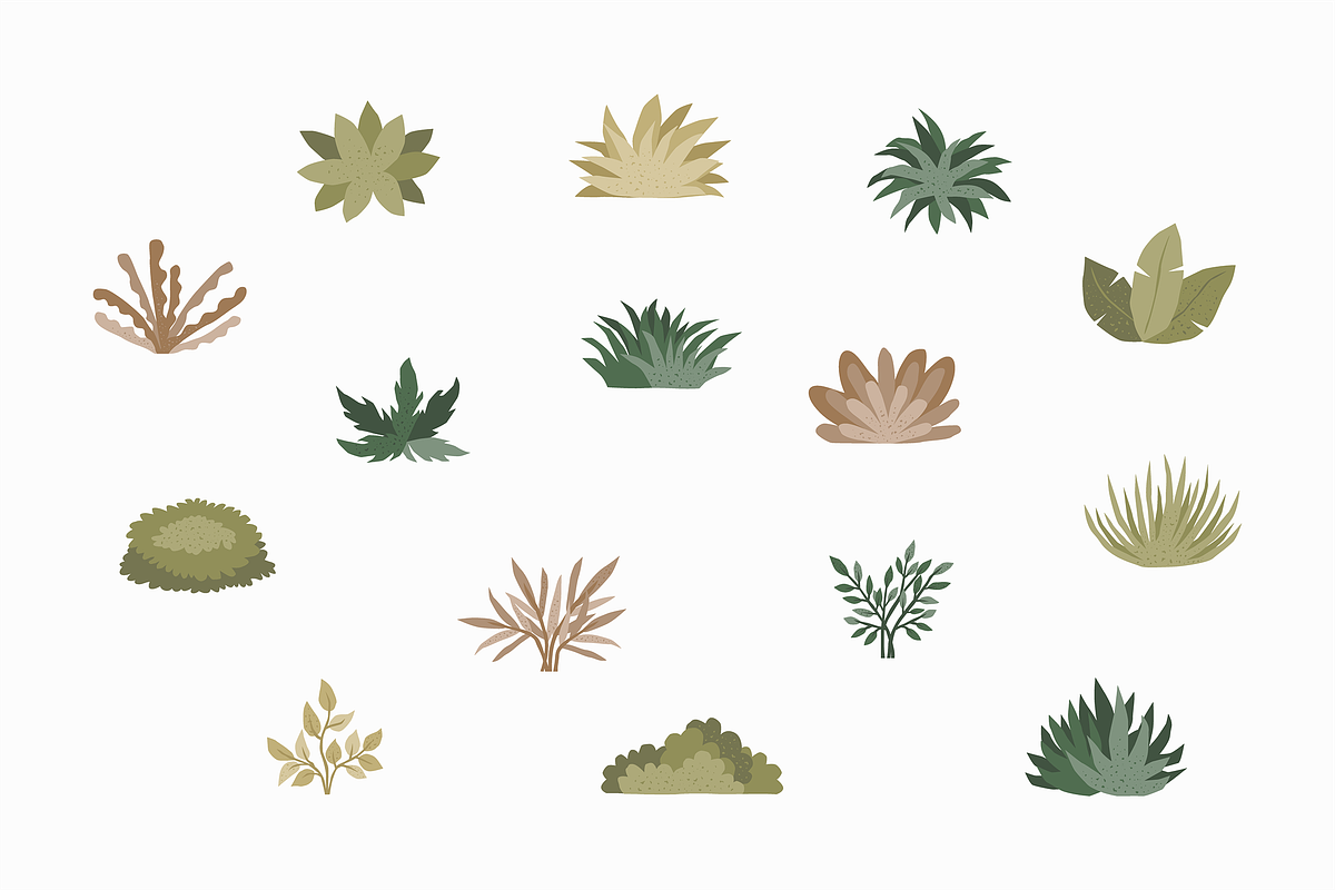 Bush & Grass Illustration