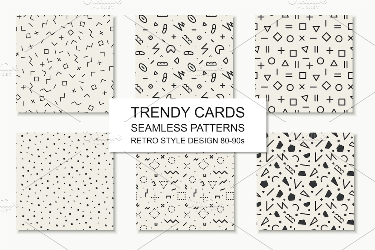 Trendy seamless hipster 90s patterns, a Pattern Graphic by ExpressShop (Photo 1 of 11)