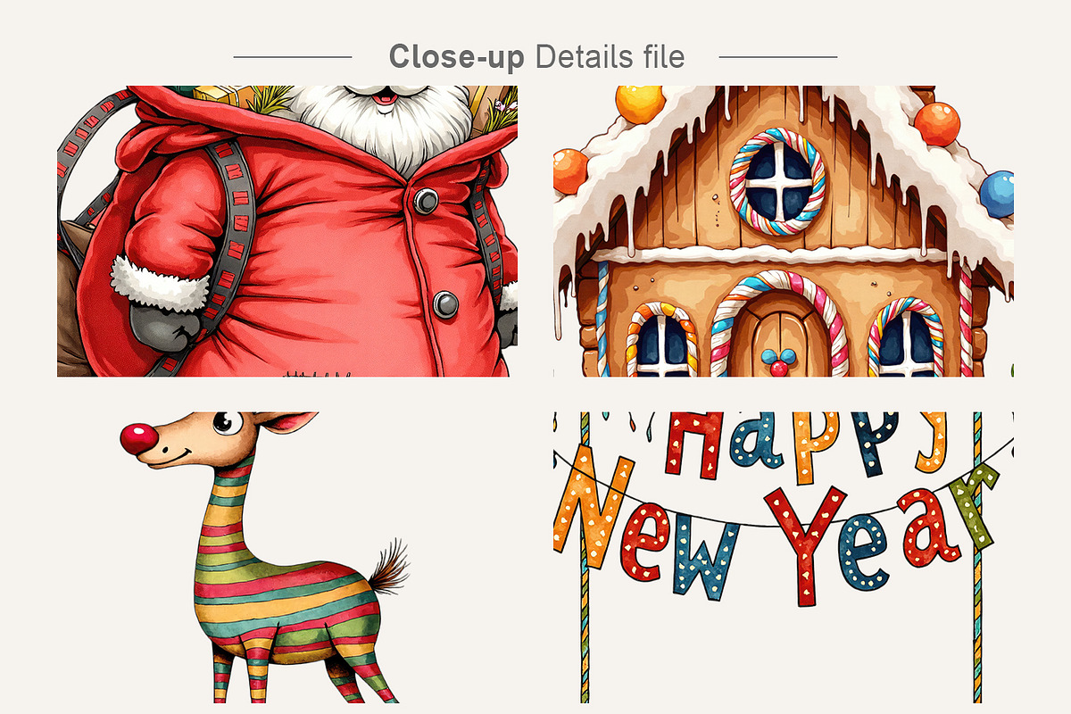 Retro Nordic Christmas Clipart, an Illustration by Artnoy (Photo 3 of 8)