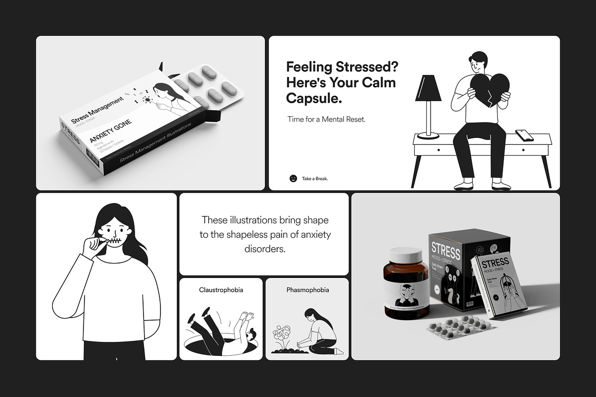Stress Management Illustration Art, a Healthcare Illustration by Vectors Market (Photo 3 of 9)