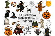 Trick or Treat Halloween Clipart, a Seasonal Illustration by QM_ART (Thumbnail 2 of 7)