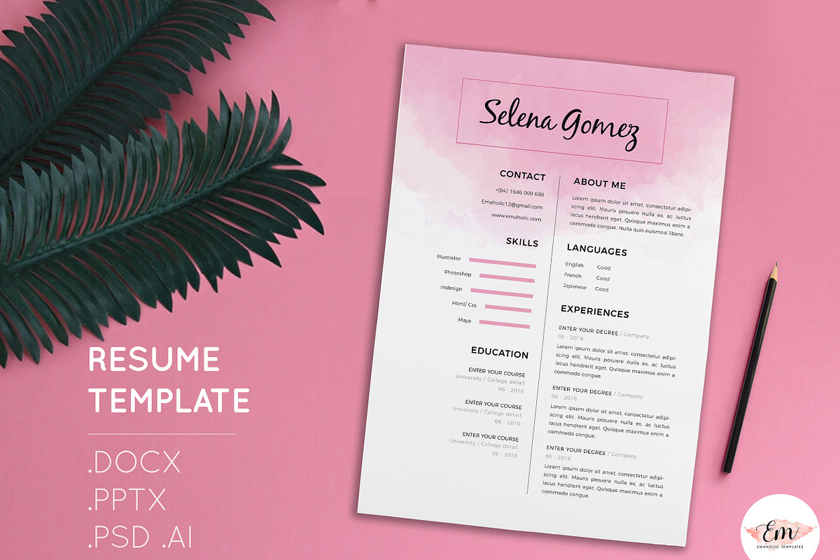 Professional CV and CoverLetter, a Resume Template by Emaholic Template (Photo 1 of 5)