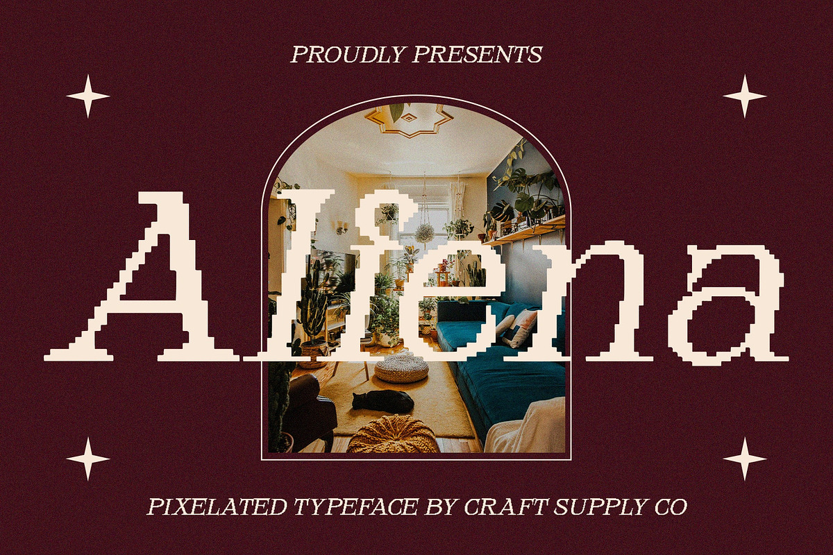 Alfena Pixel, a Serif Font by Craft Supply Co. (Photo 1 of 8)