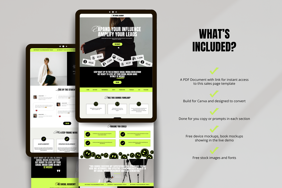 Bold Sales Page Template for Coaches, a Landing Page Template by Row Creative (Photo 3 of 9)