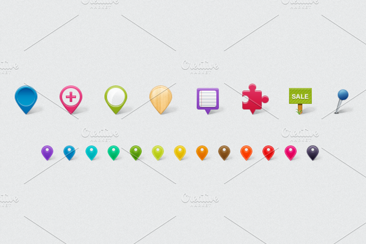 Map Markers, a Templates & Theme by DesignLots