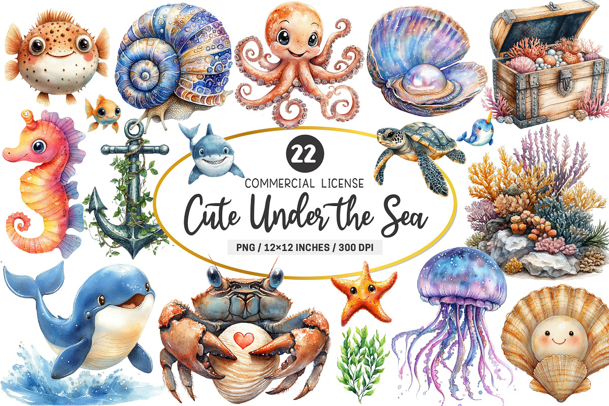 Cute Under the Sea PNG, an Illustration by SinaCreation (Photo 1 of 5)