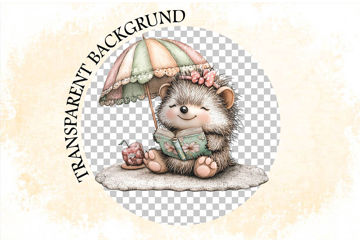 Whimsical Summer Hedgehogs Clipart, an Animal Illustration by SVGArt (Photo 6 of 9)