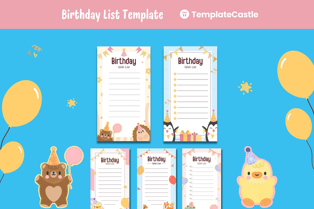 Cute Happy Birthday Wish List, a Templates & Theme by TemplateCastleStore (Photo 2 of 9)