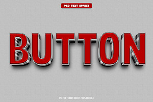 Button 3D editable text effect