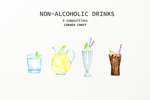 Watercolor Non-alcoholic Drinks