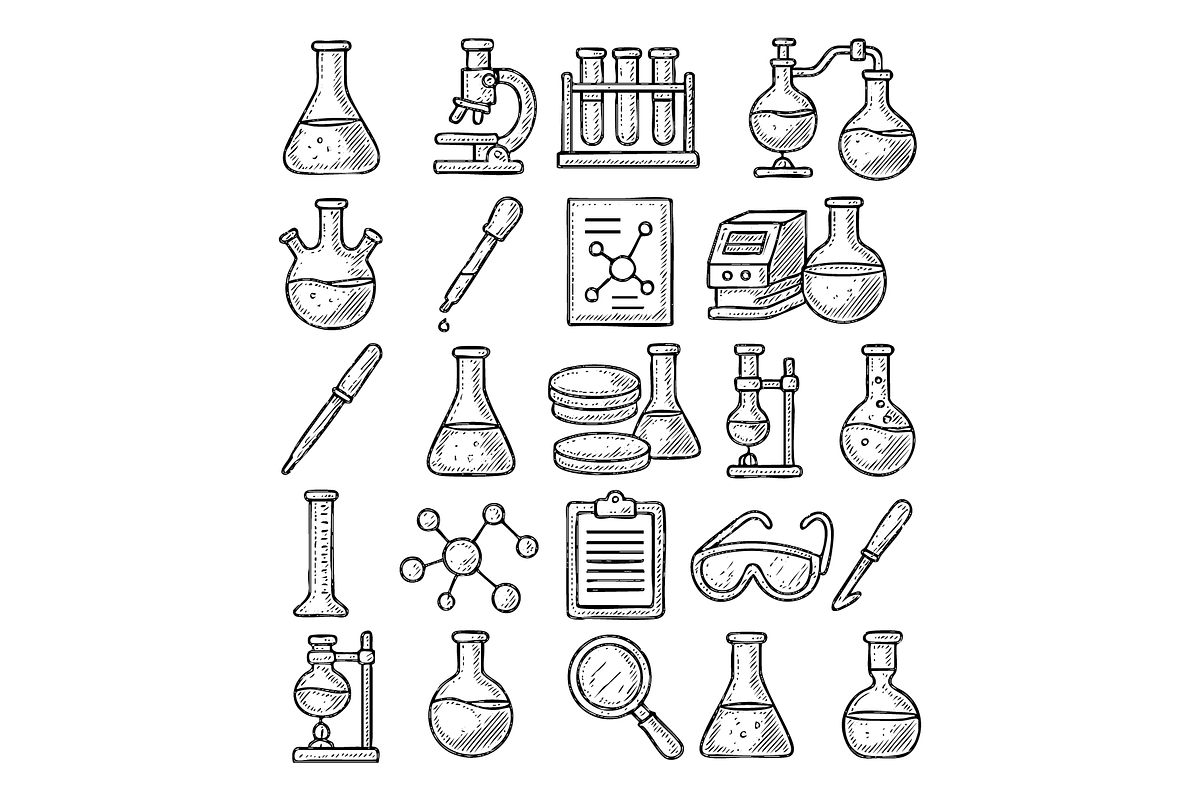 Laboratory Science Icon Set, an Object Graphic by RT Studio