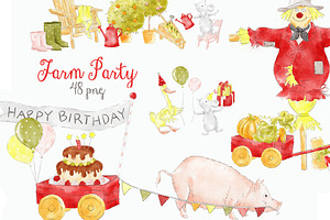 Farm Party Barnyard Animals Clipart