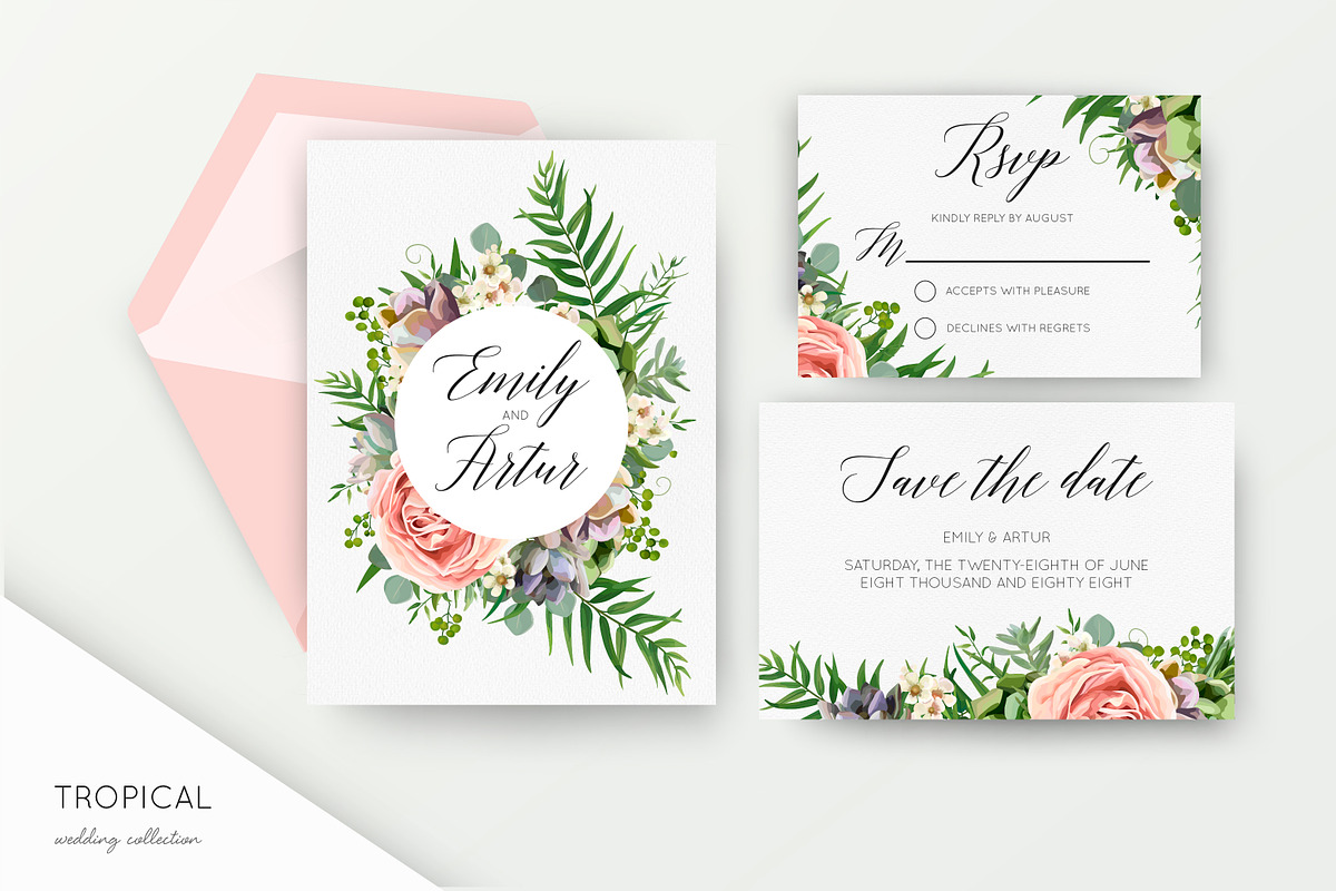 Wedding collection - Tropical, an Invitation Template by Alewiena (Photo 2 of 5)