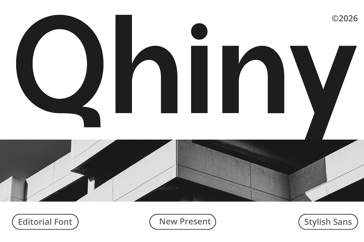 Qhiny – Modern Editorial Sans Serif, a Sans Serif Font by MaikoHatta (Photo 1 of 8)