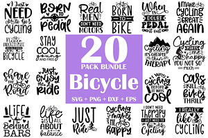 Bicycle SVG Bundle 20 Designs