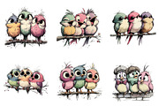 Quirky Funny birds clipart bundle, an Illustration by CreationArt (Thumbnail 3 of 4)