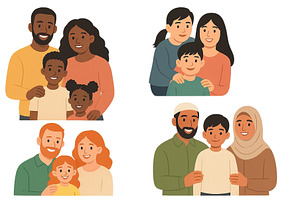 Diverse families sharing joyful, an Object Illustration by ZinetroN