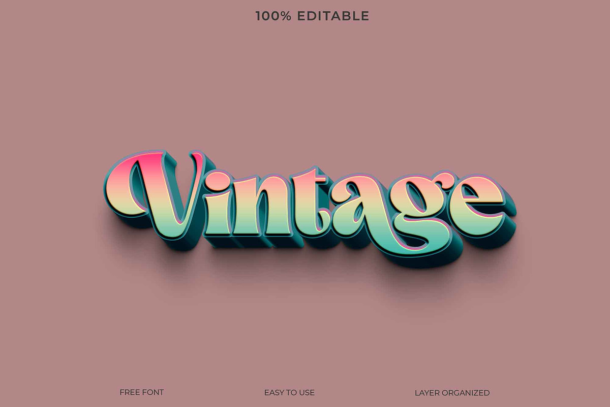 Retro 3D Vintage Text Effect, a Layer Style Add-On by Imamul001