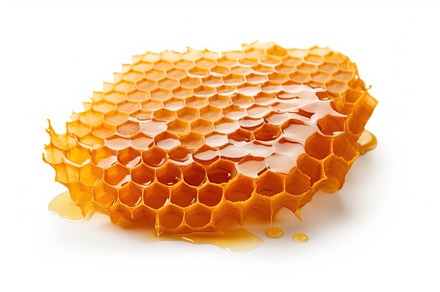 Honeycomb and honey on white background, a Food & Drink Photo by AlyaAnd