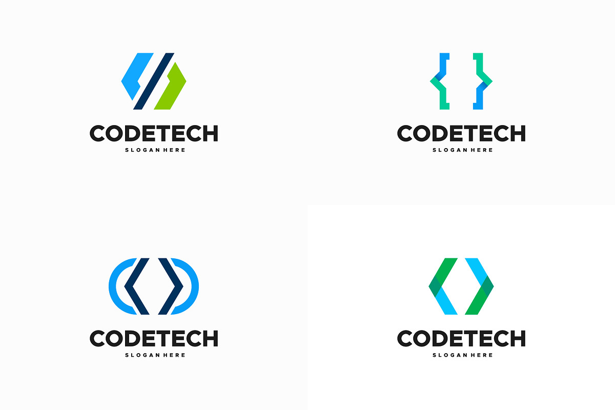 Set of Modern Coding logo designs, a Branding & Logo Template by Lucky Creative (Photo 4 of 5)