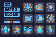 3D Web 3.0 Illustrations, an Object 3D Model by Flat Icons (Thumbnail 1 of 8)