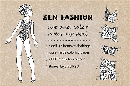 Zen fashion dress-up doll