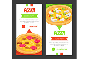 Tasty Pizza Business Card Template, a Food Illustration by TopVectors