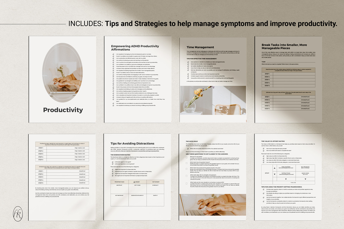 ADHD Productivity Planner Canva, a Presentation Template by HelloKarla (Photo 2 of 5)