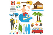 Surfing Trip Vector Elements, an Illustration by Alex Krugli (Thumbnail 1 of 3)