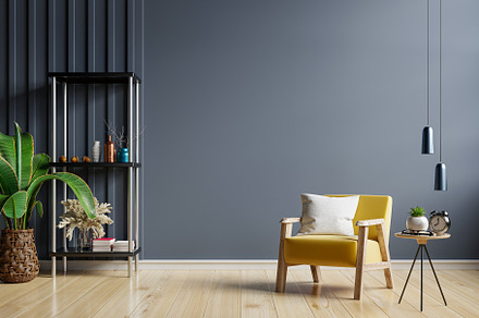 The interior has a yellow armchair., an Architecture Photo by vanitjan