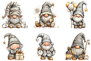 Sparkling New Year Gnome Clipart, an Illustration by CraftArtStudio (Thumbnail 4 of 6)