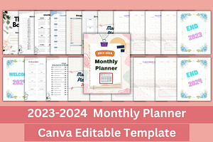 2023-2024 Monthly Planner Canva