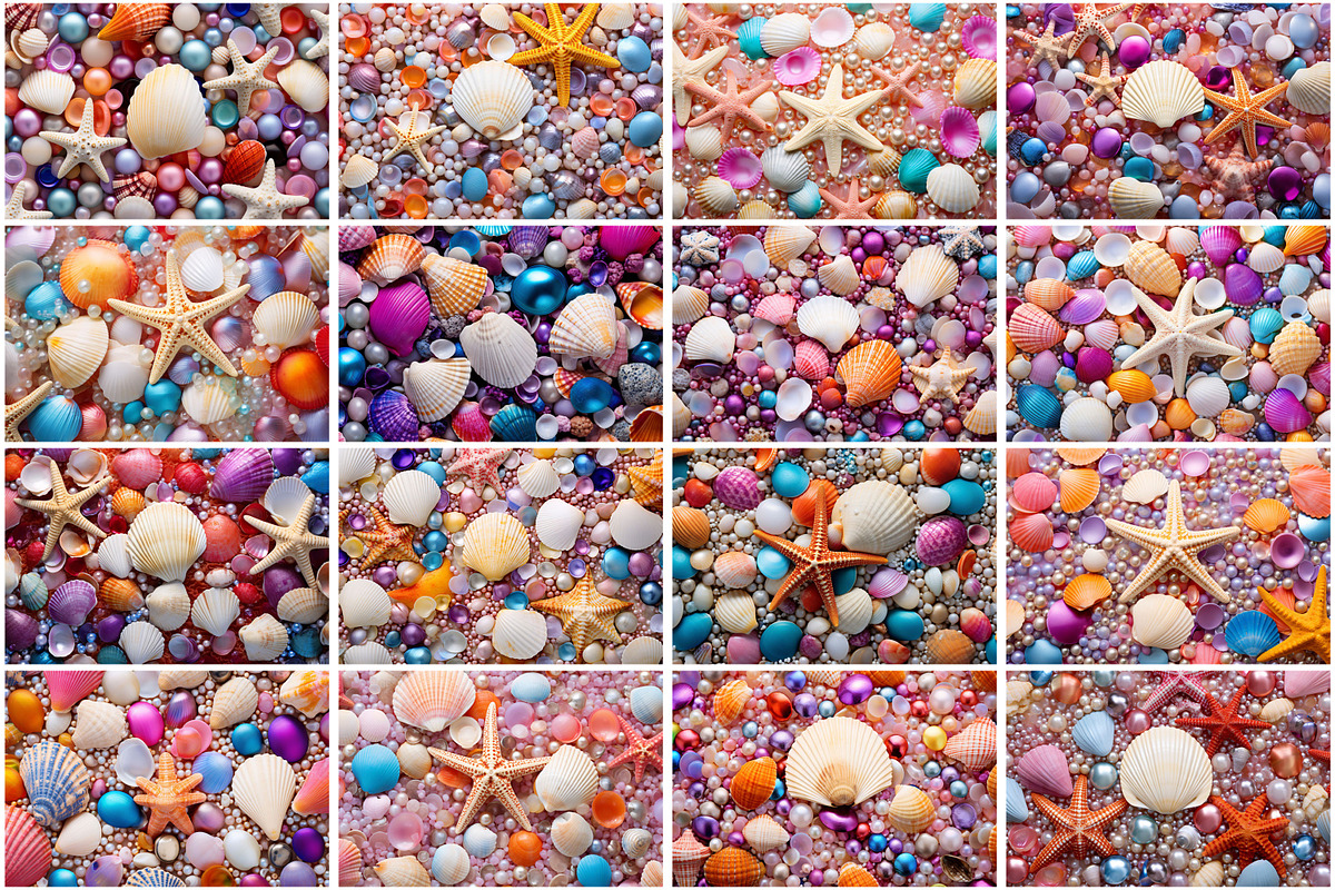 Colorful Seashells Wallpaper, a Texture Graphic by Forhadx5 (Photo 4 of 4)