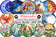 Stained Glass Sublimation Clipart, an Illustration by DreamCafeArt (Thumbnail 1 of 9)