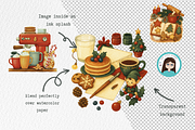 A Cozy Christmas Watercolor Collecti, an Illustration by Cute Little Workshop (Thumbnail 3 of 5)