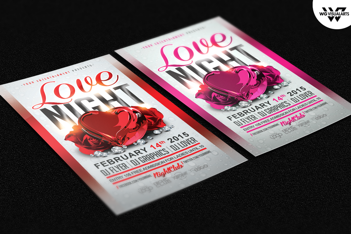LOVE NIGHT Flyer Template, a Flyer Template by WG DESIGN (Photo 2 of 3)