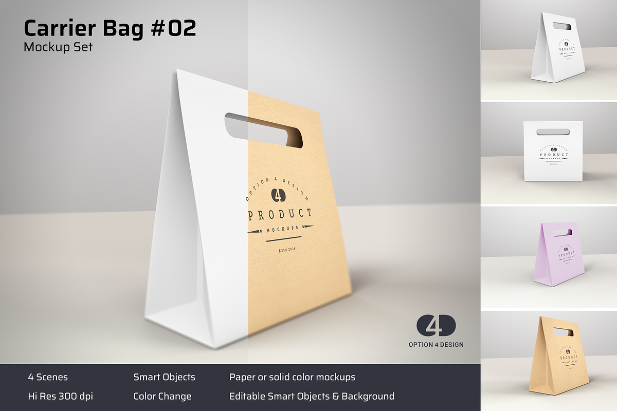 Carrier Bag Product Mockup #02, a Product Mockup by Option 4 Design (Photo 1 of 5)