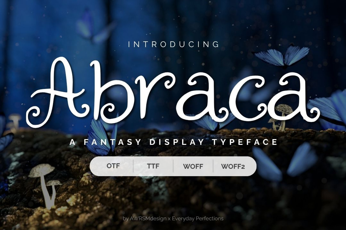 Abraca | A Fantasy Decorative Font, a Handwritten Font by Everyday Perfection (Photo 1 of 5)