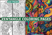 160 Zentangle Pattern Coloring Pages, an Object Illustration by Design Station (Thumbnail 1 of 4)
