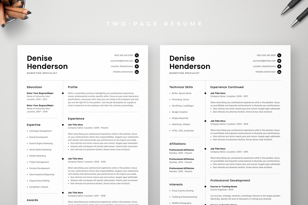 Resume Template Denise, a Resume Template by Olympia Resume (Photo 2 of 6)