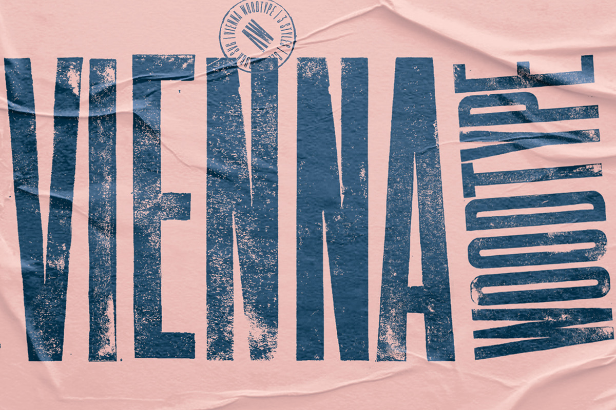 Vienna Woodtype, a Sans Serif Font by XTOPH - Fonts (Photo 1 of 6)