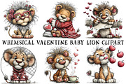 Whimsical Valentine Baby Lion Clipar, an Illustration by OK Design (Thumbnail 2 of 6)