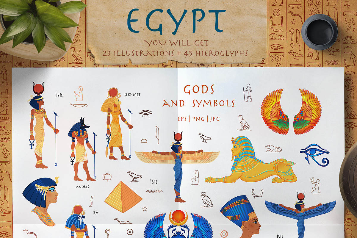 EGYPT: Gods & Symbols vector set., an Object Graphic by Varvara Gorbash (Photo 6 of 9)