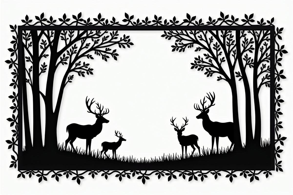Deer Forest Frame Silhouette Bundle, an Illustration by Designs_River (Photo 5 of 7)