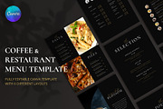 Canva Restaurant Coffee Menu, a Marketing Template by The Dark Matter Art (Thumbnail 1 of 6)