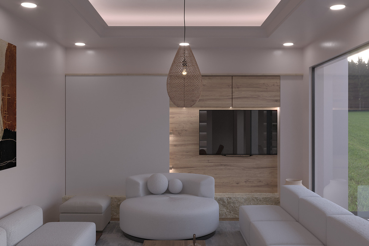 Japandi Living Room 3D Scene, Mockup, a Scene 3D Model by Arthitecture Home (Photo 5 of 7)