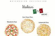 Italian Pizza Watercolor Recipe Set, a Food Illustration by Sunshine Art (Thumbnail 4 of 13)