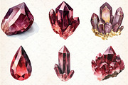 Burgundy Crystals and Gems Clipart, an Illustration by Libby Wishes (Thumbnail 7 of 7)